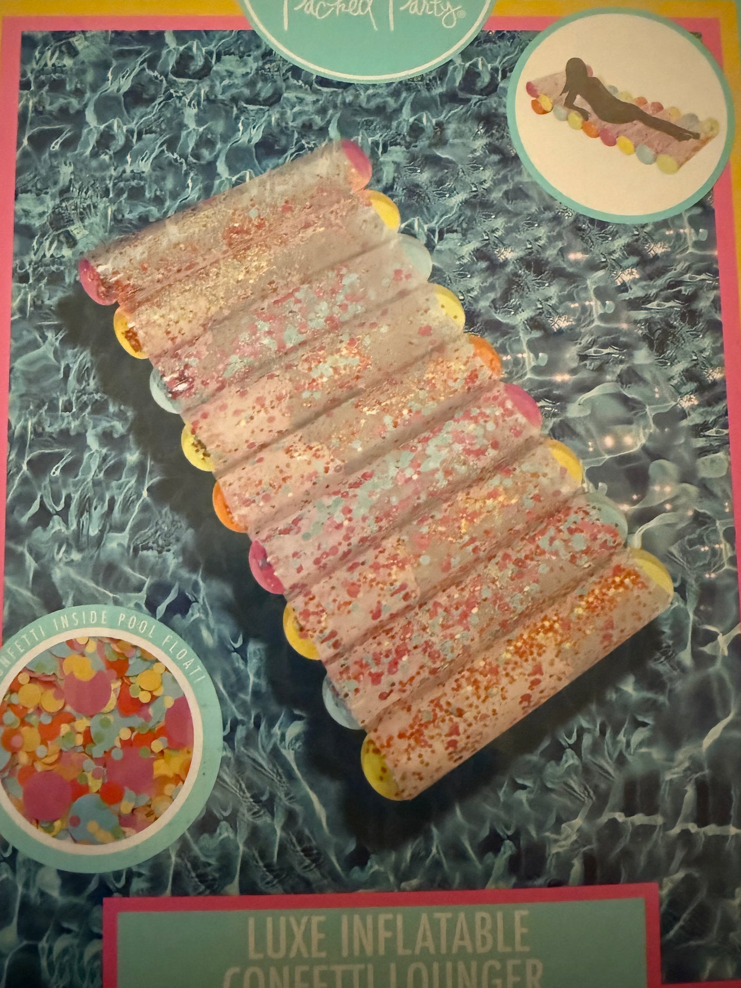 luxe confetti lounger inflatable