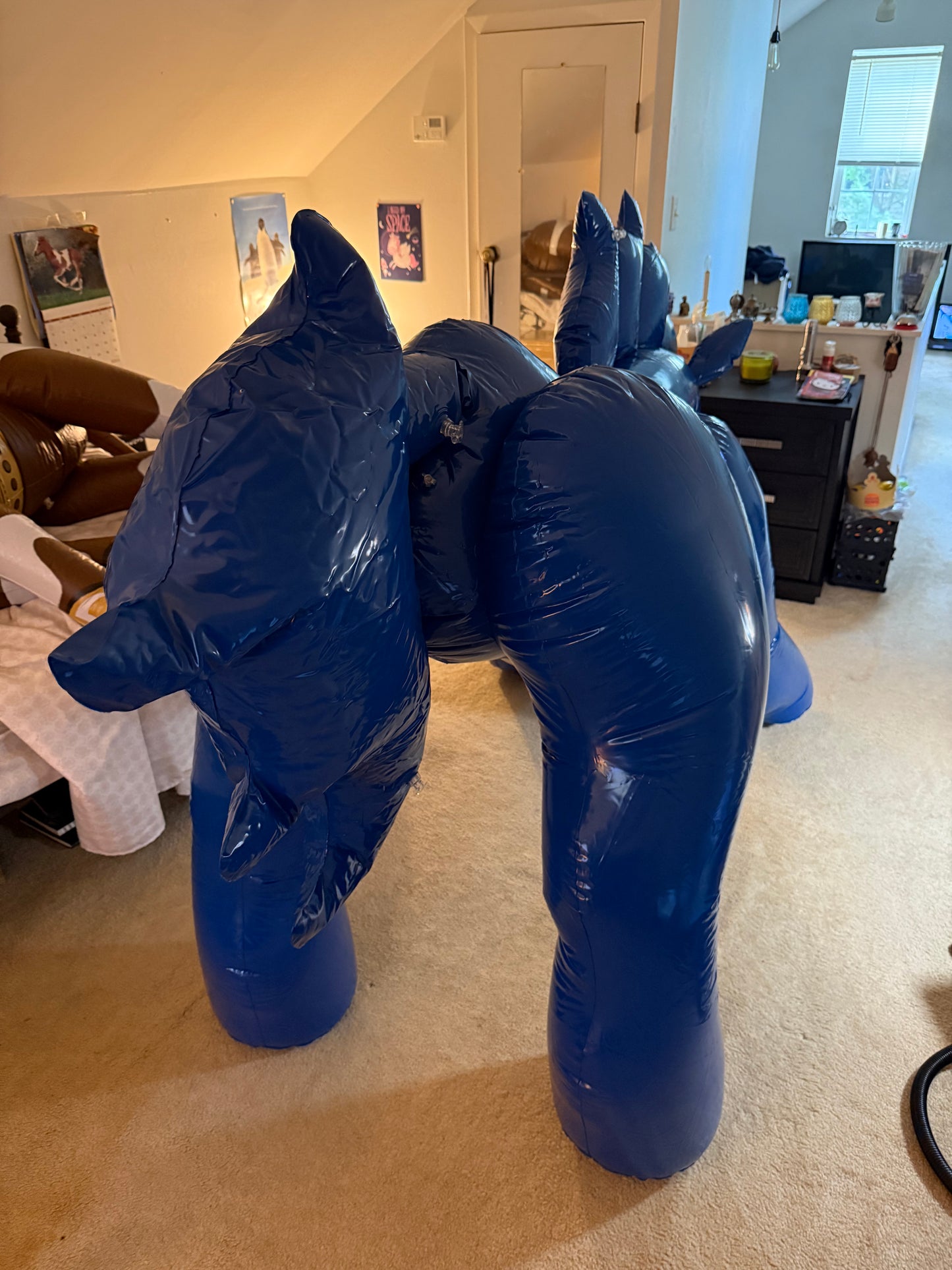 Inflatable unicorn sph blank blue