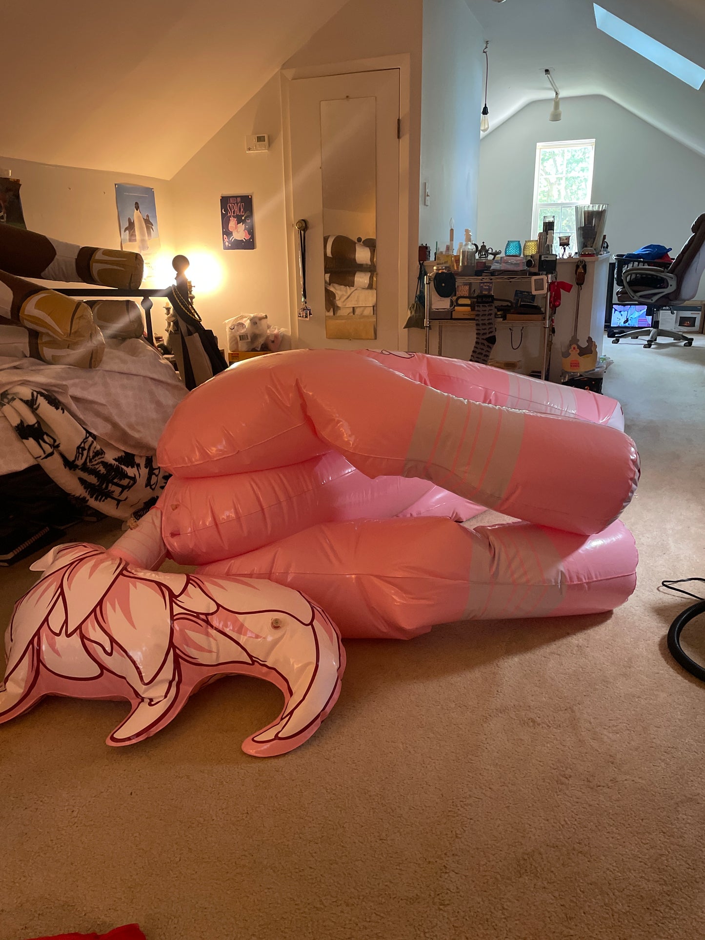 Inflatable unicorn sph blank blue